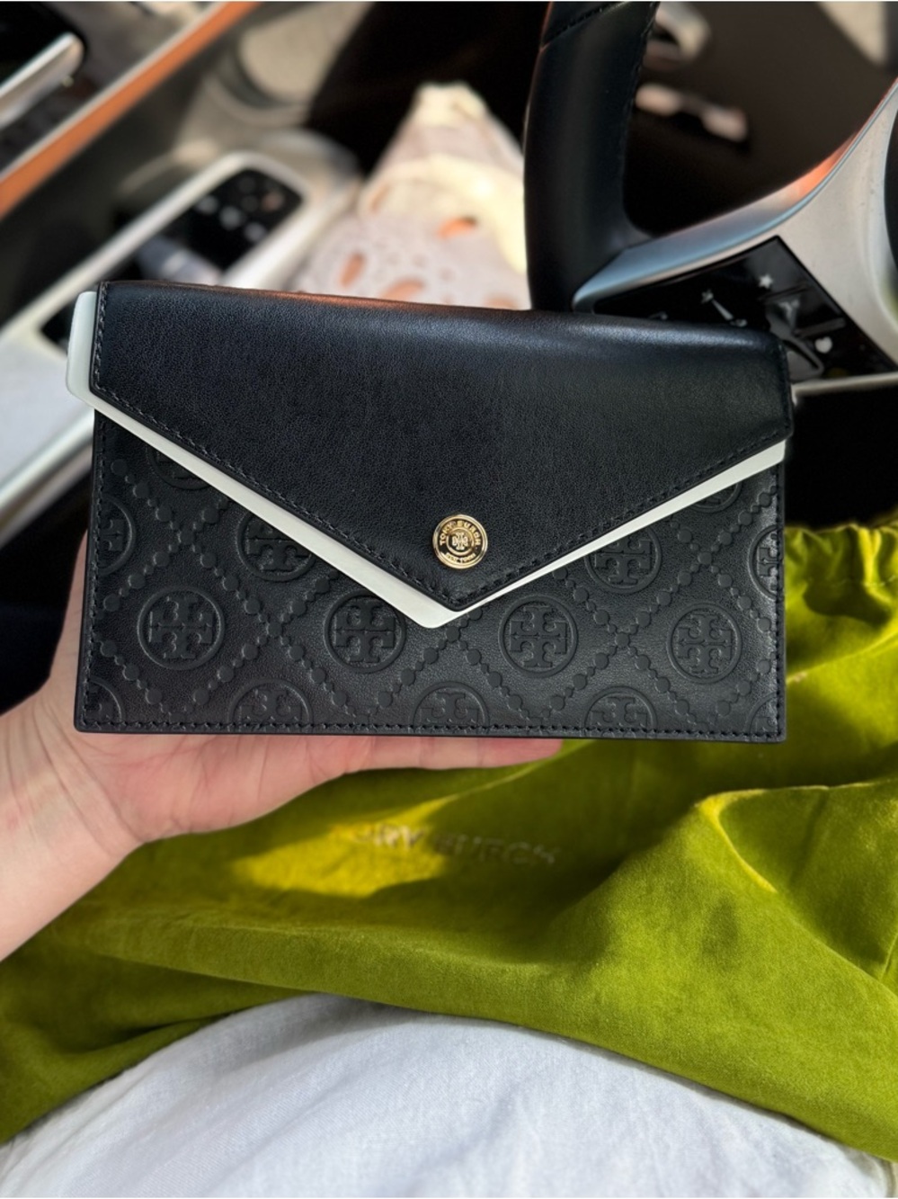 Tory Burch Black Crossbody with gold chain strap